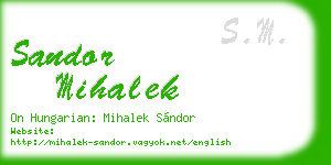 sandor mihalek business card